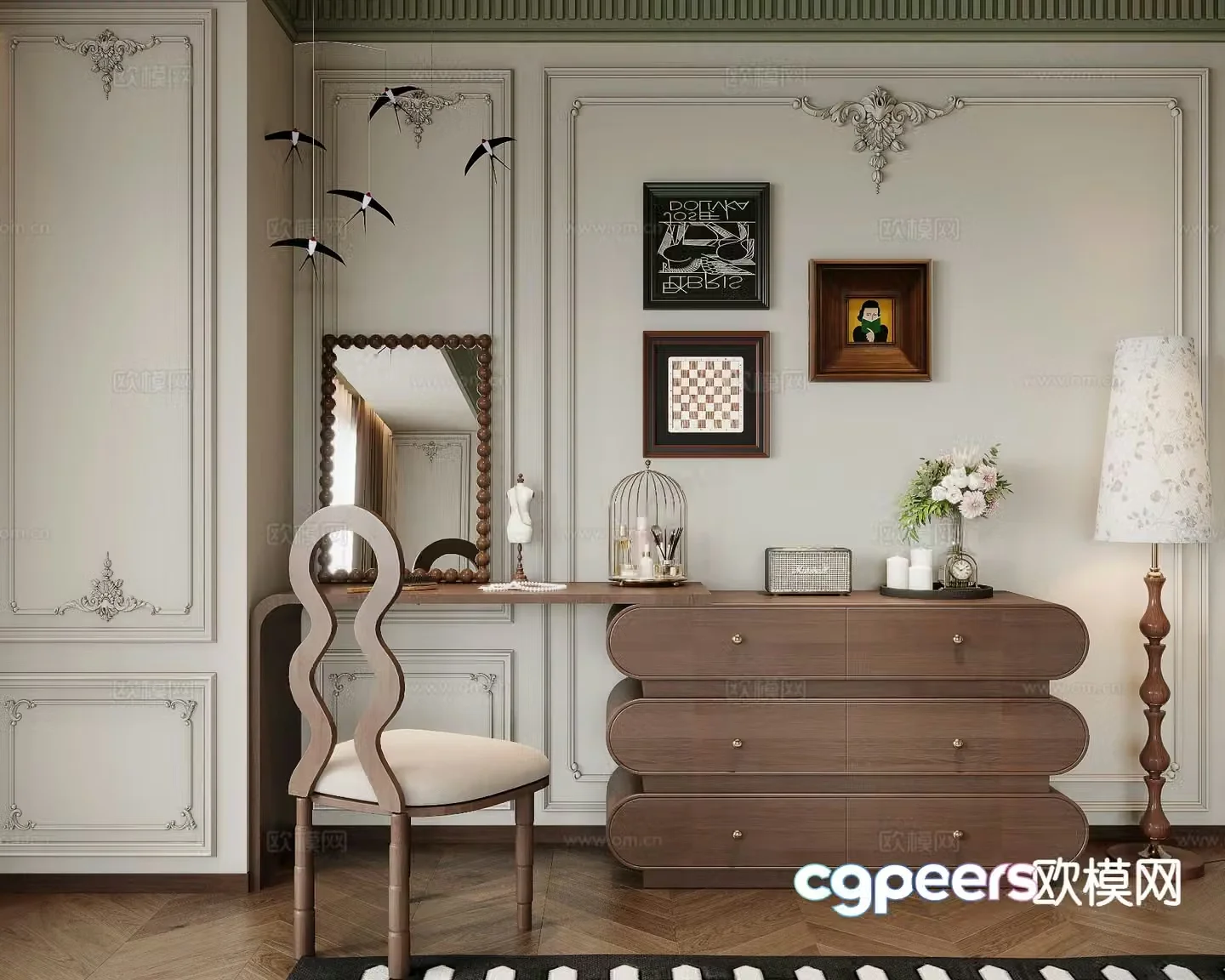 Medieval style dresser locker 3d model