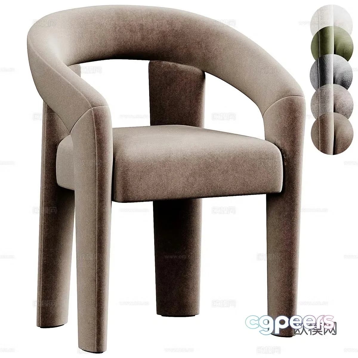 Modern Italian fabric dining chair 3d model