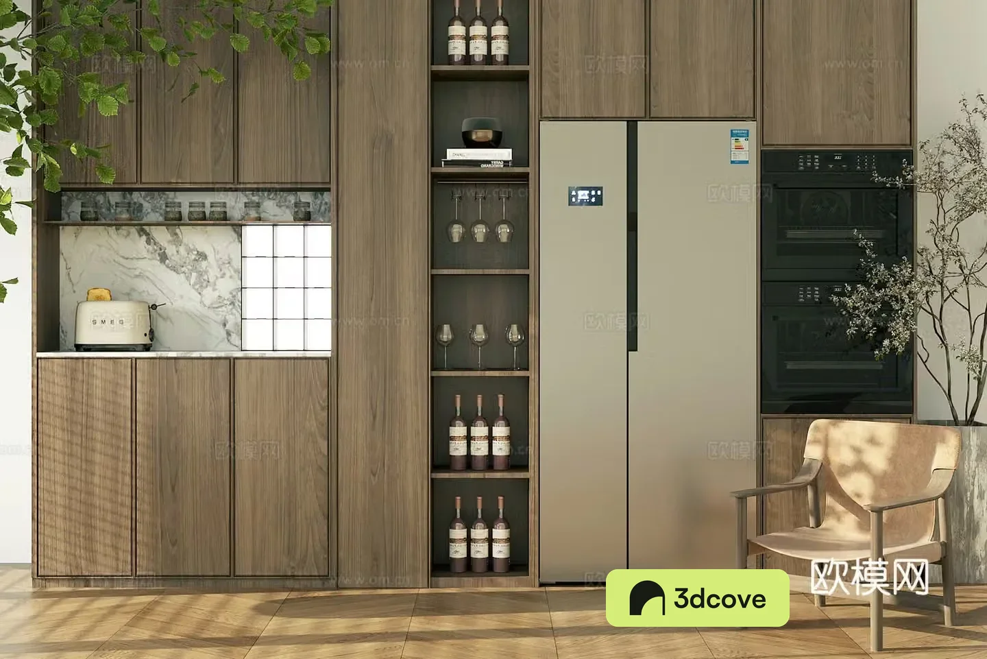 Log-style sideboard decorative cabinet oven sideboard finished sideboard glass wine cabinet refrigerator