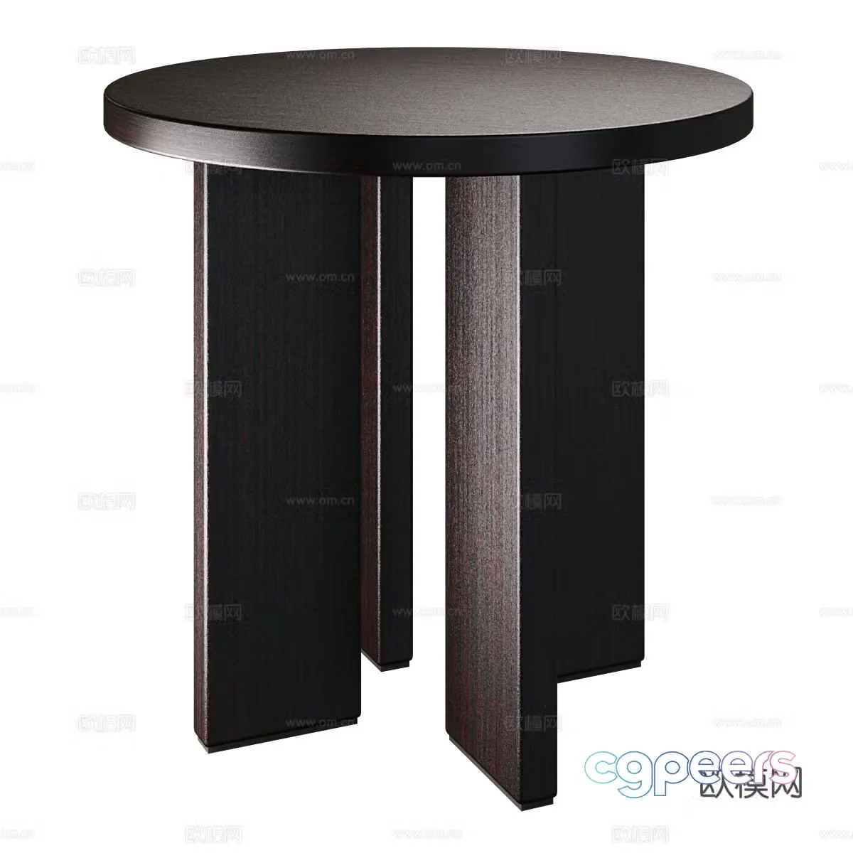 Nordic simple corner table wooden round table side table 3D model