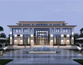 Modern Asian-Style Building 3D Model – 11976 – VRAY Render