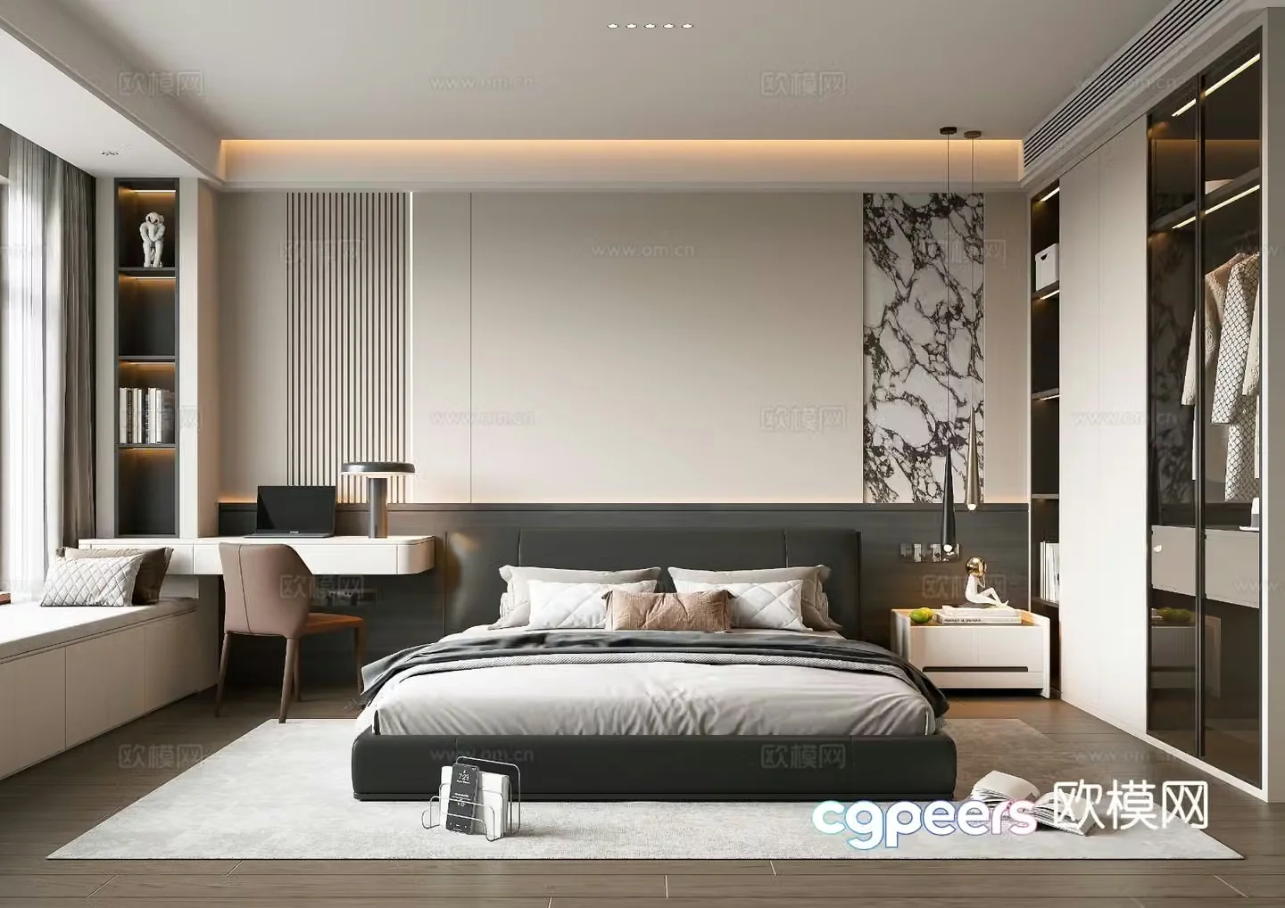 Italian style bedroom master bedroom 3d model