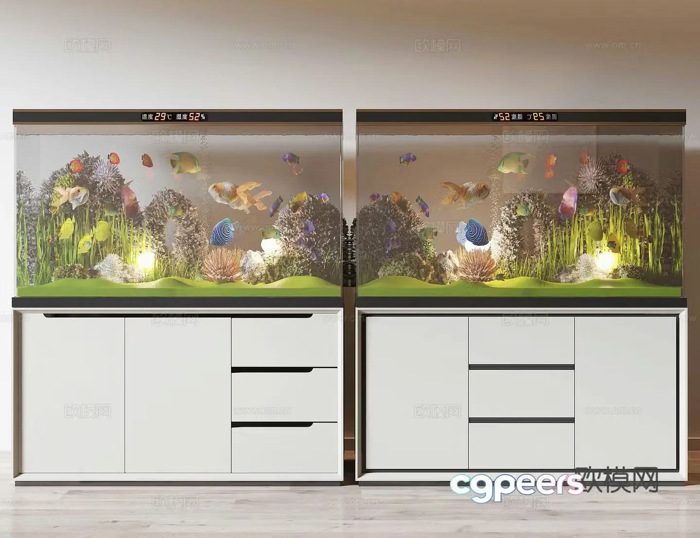 Modern fish tank 3d model
