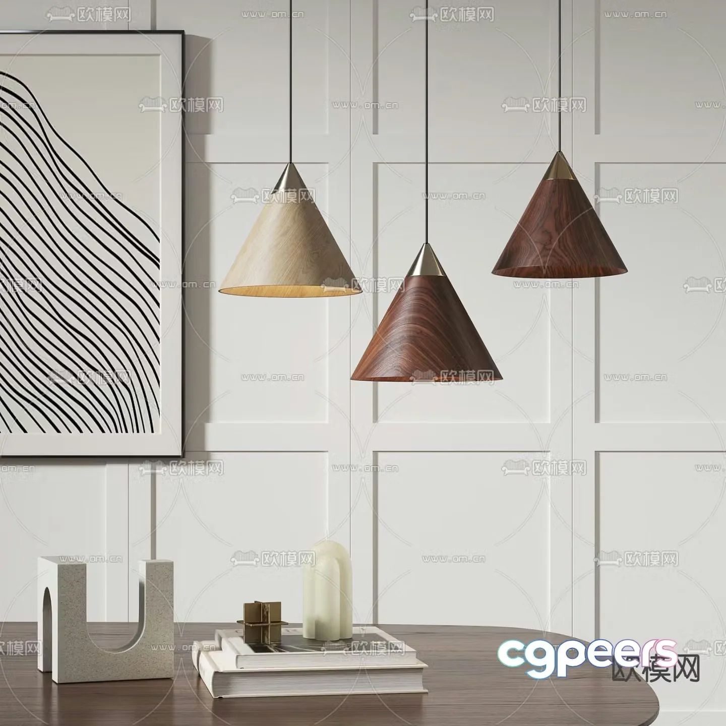 Japanese small chandelier 3d model