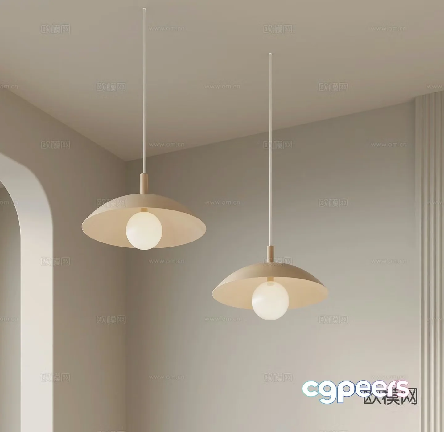 Cream style small chandelier 3d model