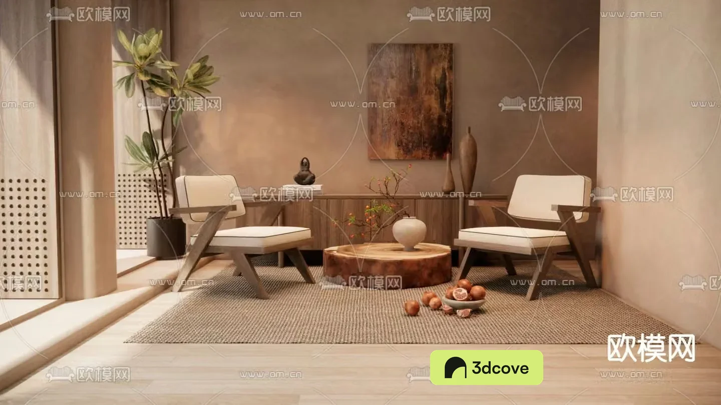 Wabi-sabi chair leisure chair table