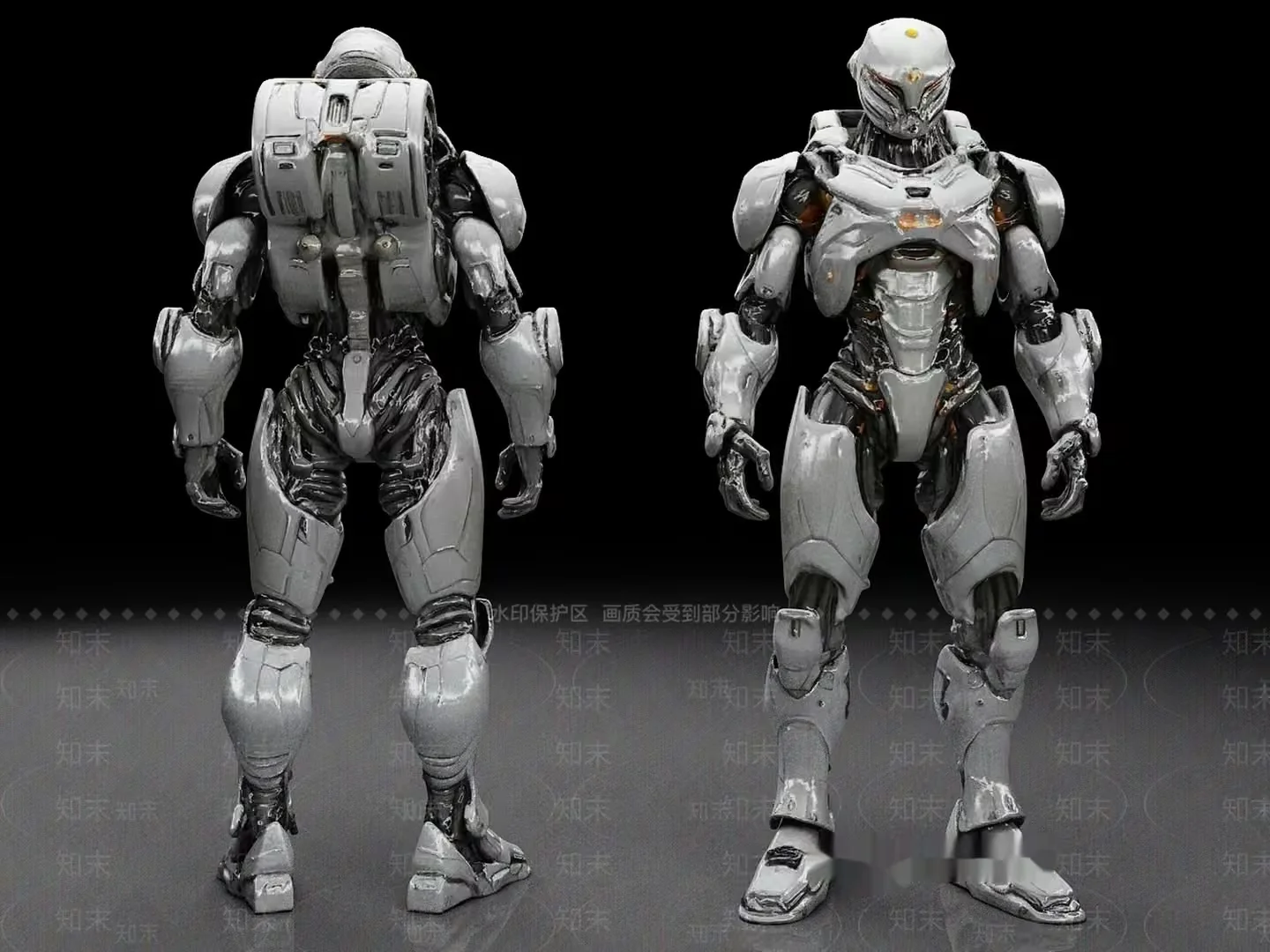 Two Robotic Figures 3D Model – 9237 – VRAY Render