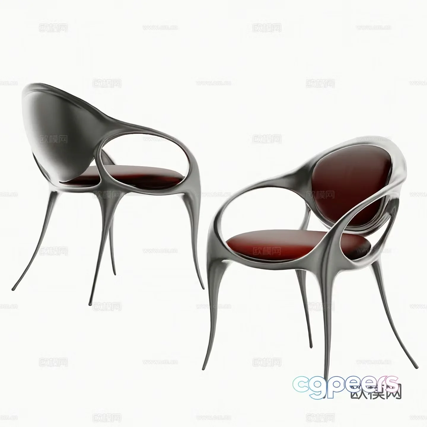 Modern chair dining chair 3d model