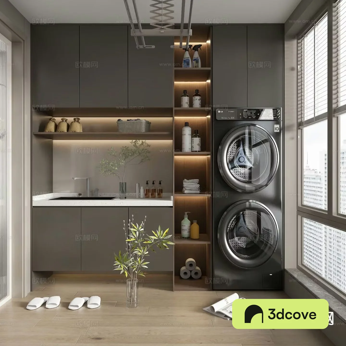 Living balcony laundry room