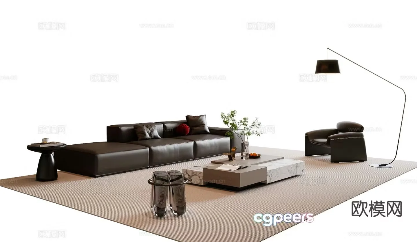 Italian sofa modular sofa 3d model