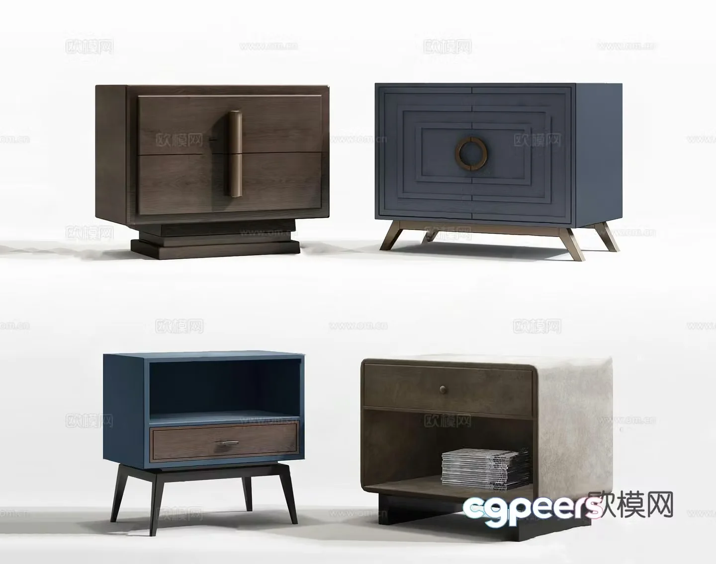 New Chinese style bedside table 3d model