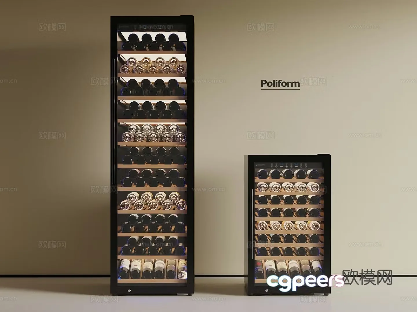 Modern wine cabinet 3d model
