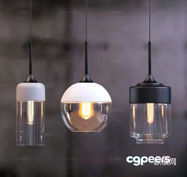 Industrial loft chandelier chandelier multi-head chandelier 3d model