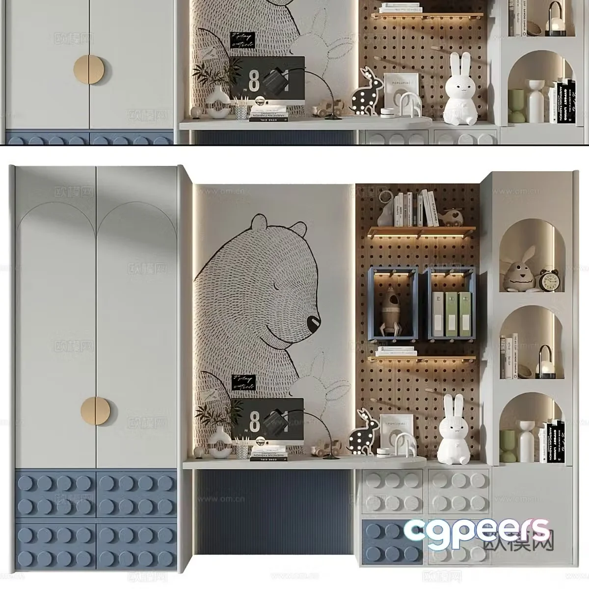 Modern children’s wardrobe 3d model