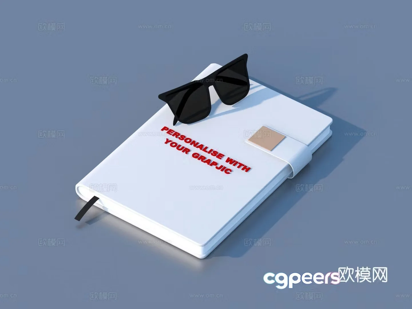 Book Notebook Sunglasses 3d model