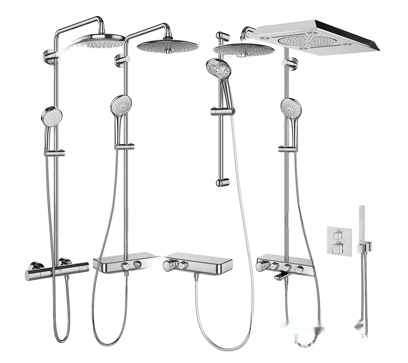 A Modern Shower System 3D Model – 22438 – VRAY Render