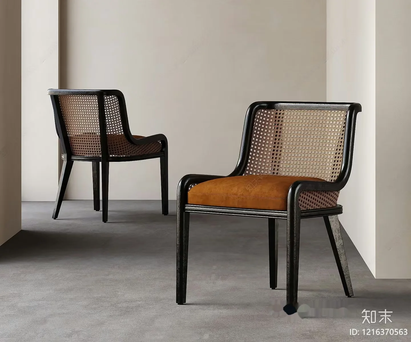 Two Brown Chairs 3D Model – 12082 – VRAY Render