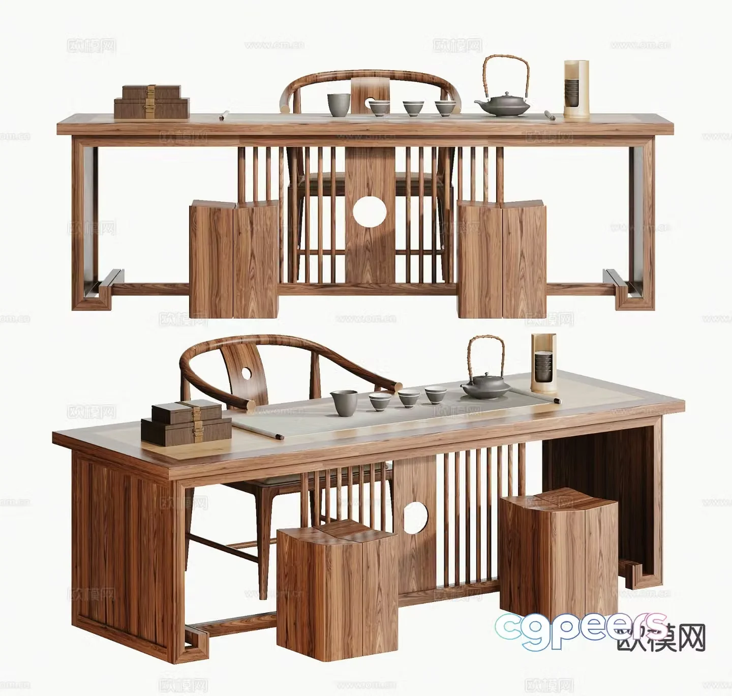 New Chinese tea table 3d model