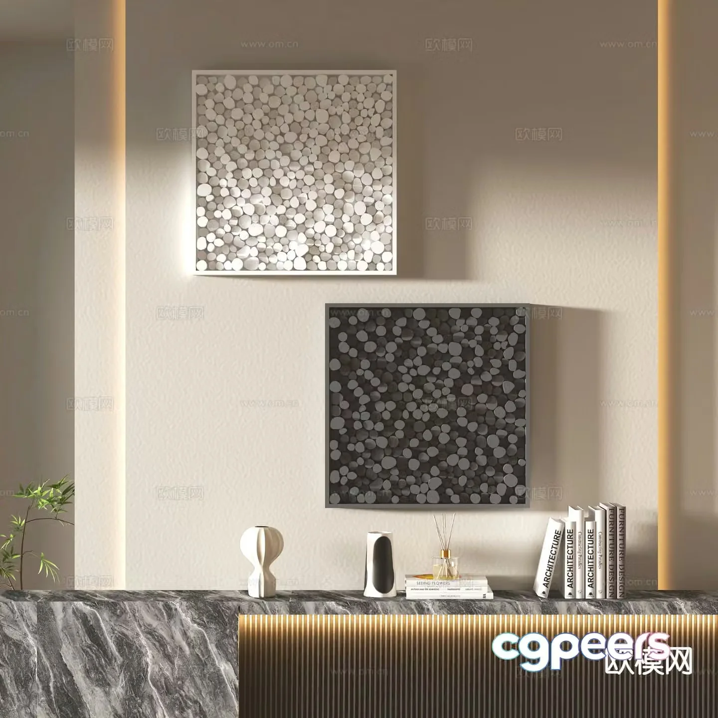 Modern decorative hanging painting 3D model