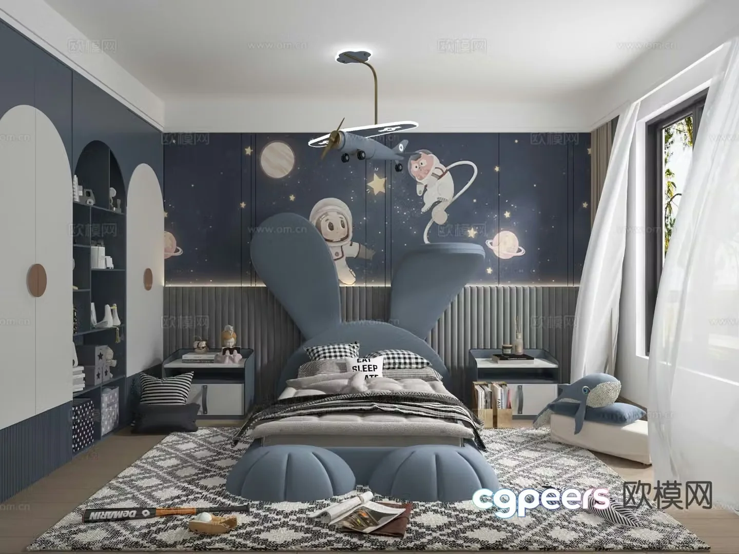 Modern children’s room boy’s room 3d model