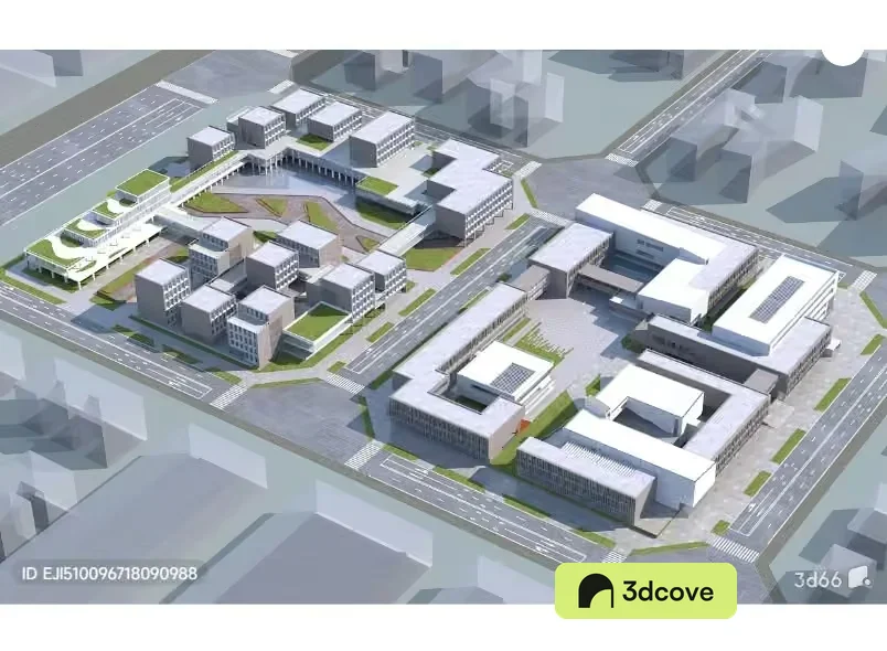 The Main Subject Is A 3D Rendering Of A City Block