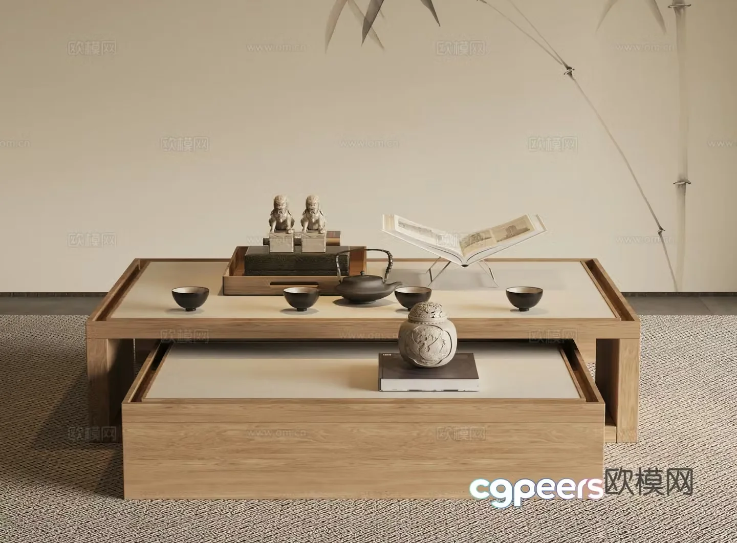 New Chinese coffee table 3D model