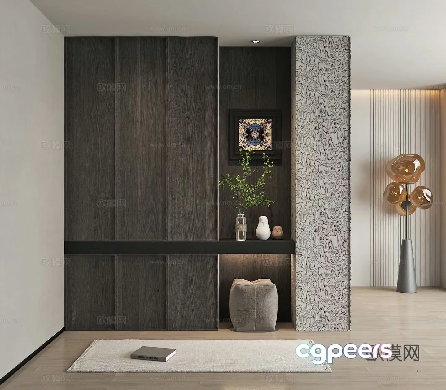 Modern porch cabinet shoe cabinet partition shoe cabinet 3d model