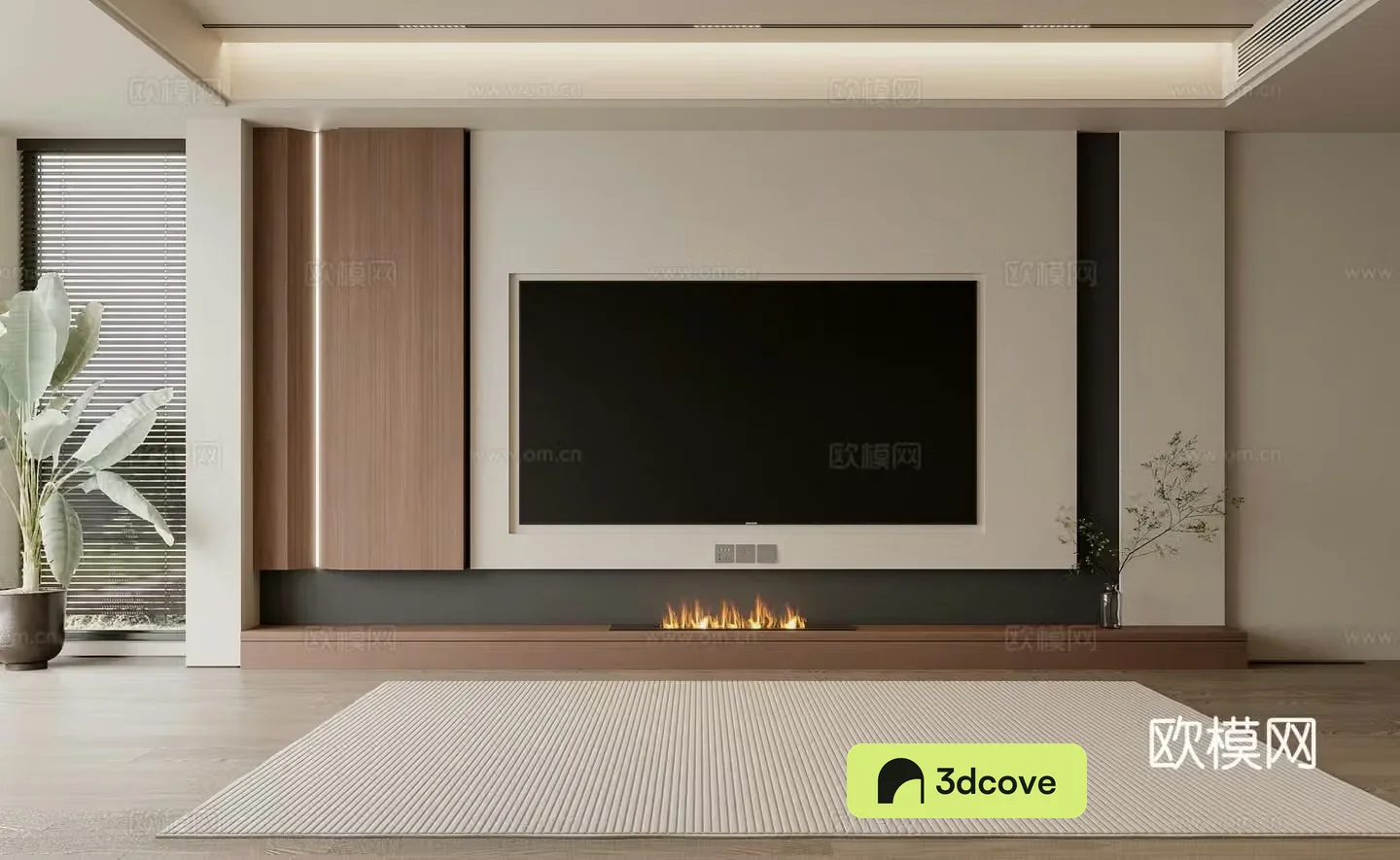Living room TV background wall