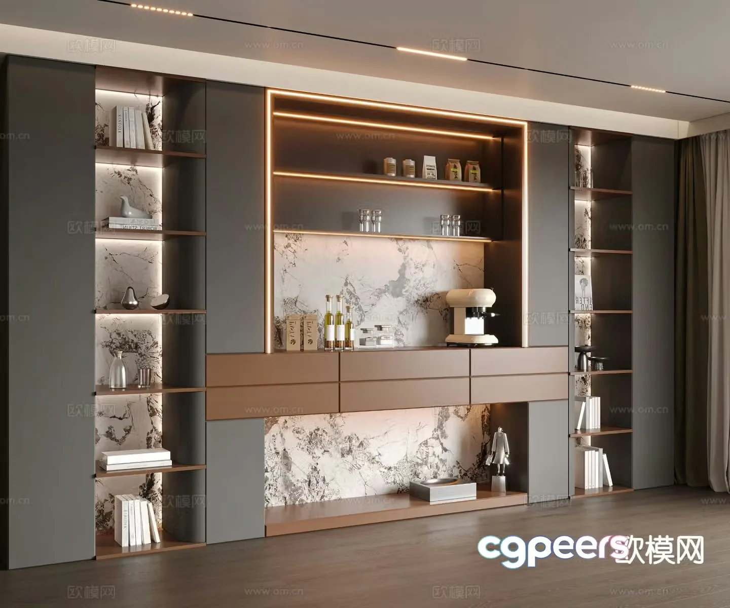Modern wine cabinet sideboard 3d model