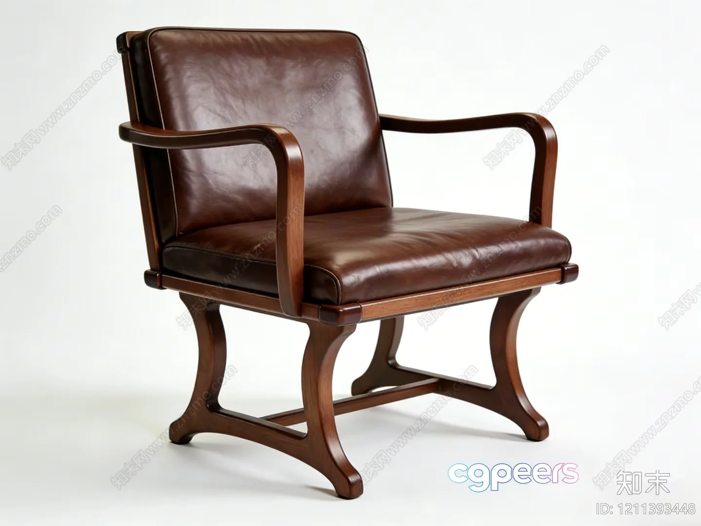 Wooden Chair With Leather Seat 3D Model – 4713 – VRAY Render