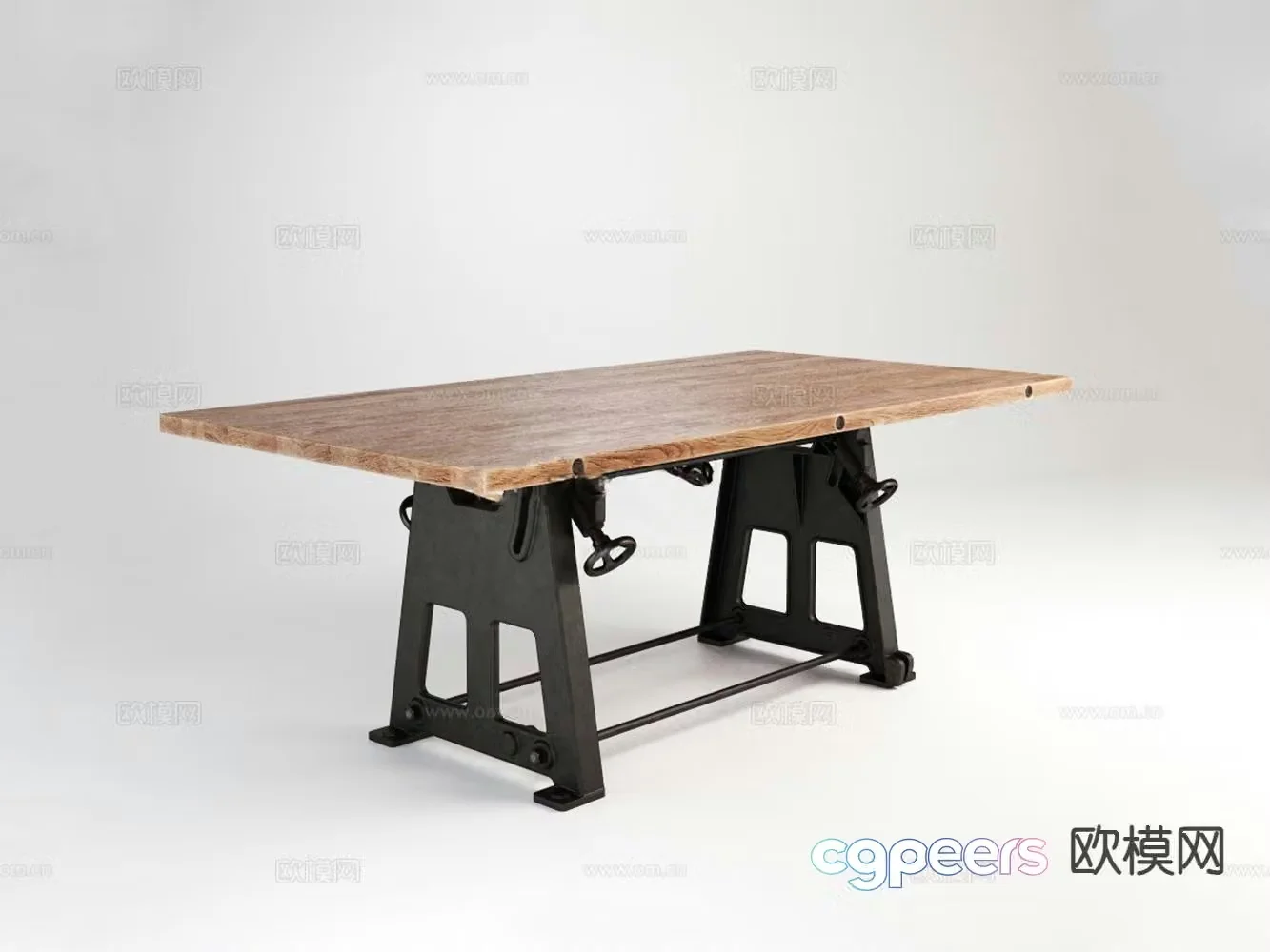 Industrial style desk writing desk computer desk 3d model