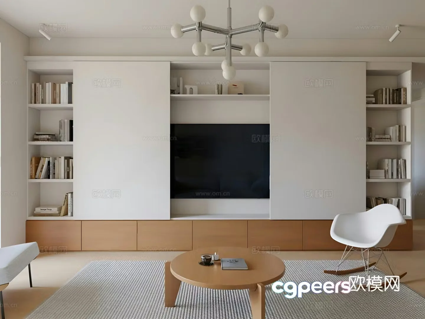 Modern cream living room small living room horizontal living room living room living room living room 3D model