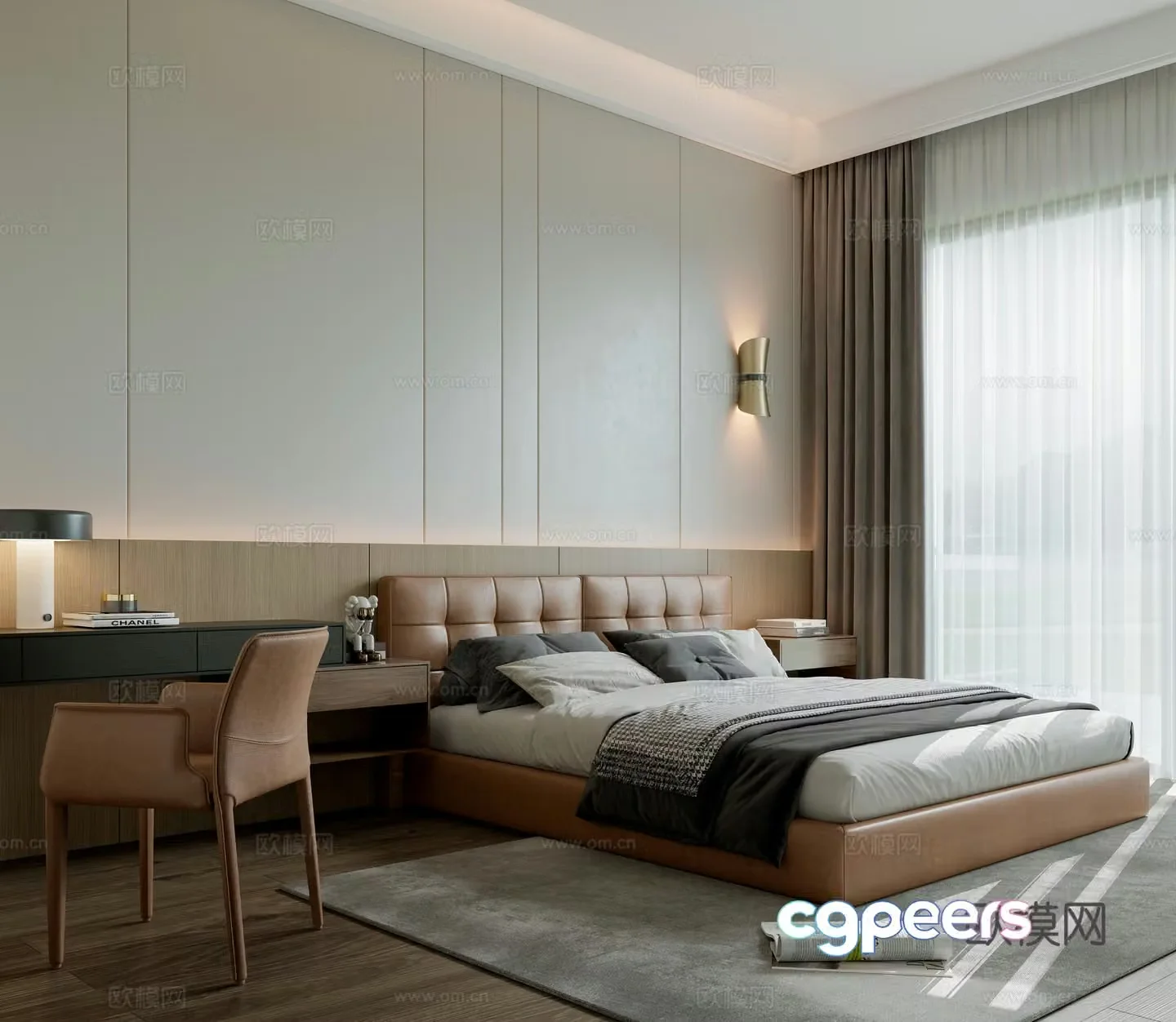 Modern bedroom master bedroom 3d model