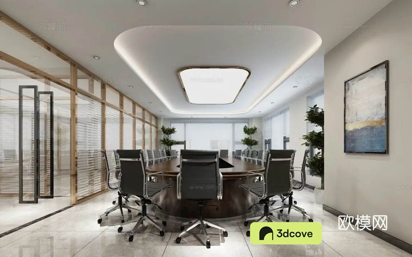 Modern conference room manager room corridor aisle