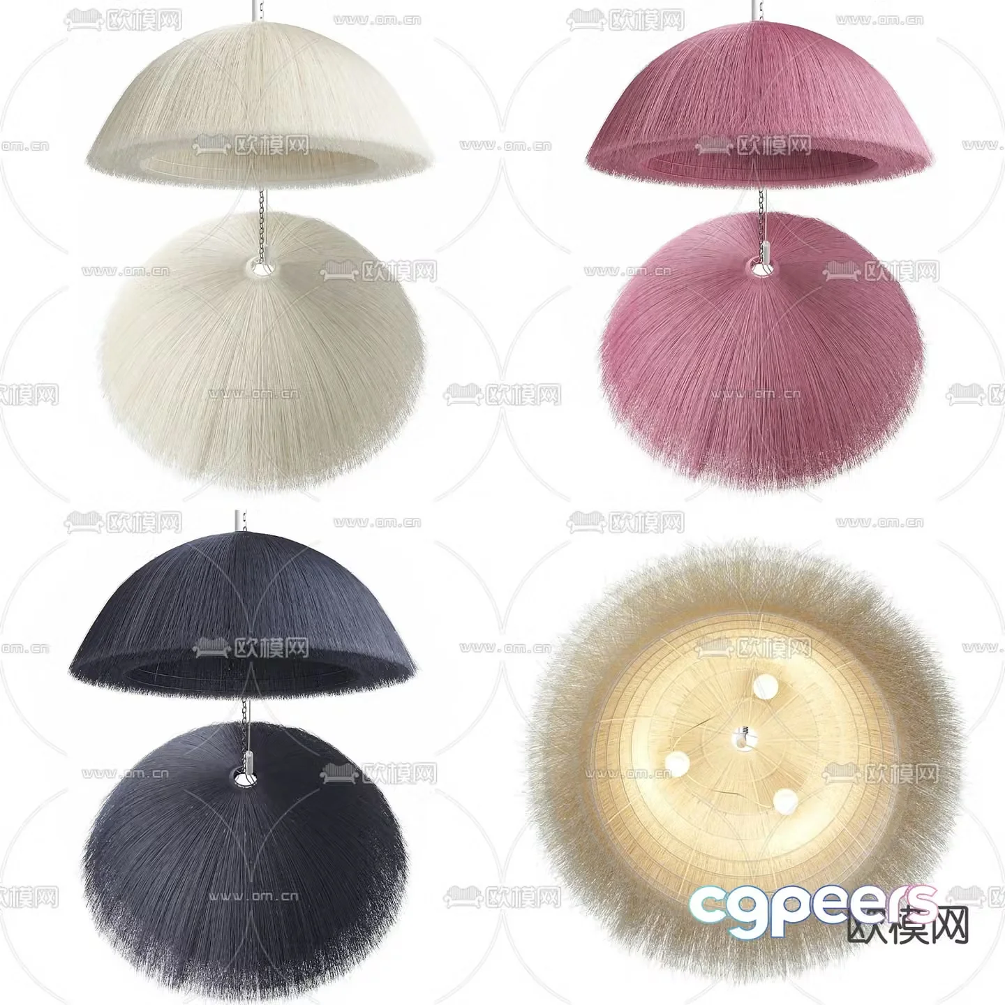 Plush Chandelier Hat Chandelier 3d Model