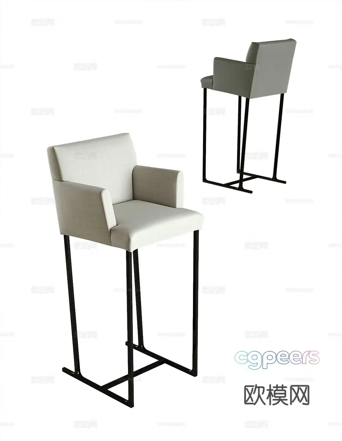 Modern bar stool bar stool high stool 3d model