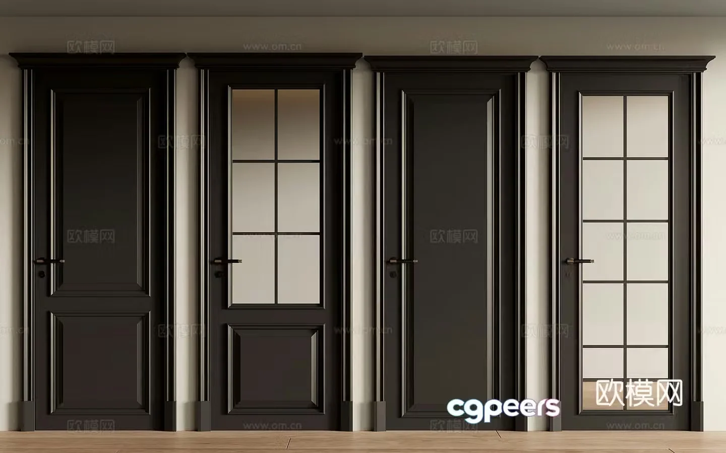 Medium style single door 3D model