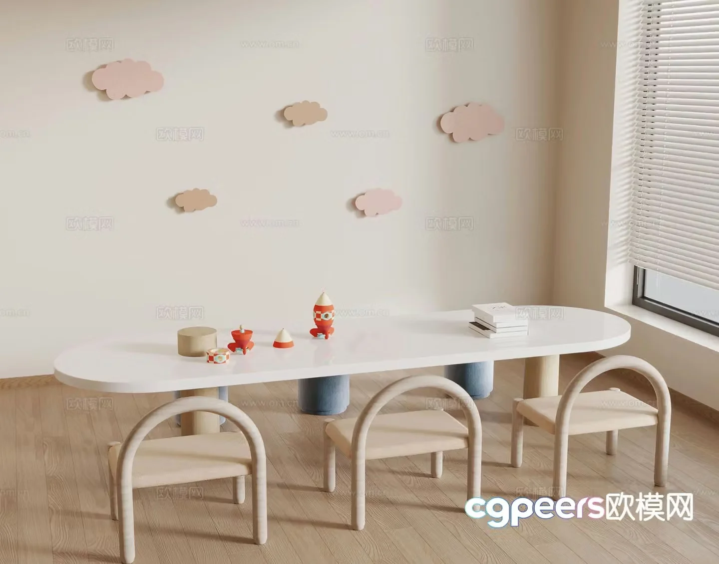 Children’s tables and chairs game tables and chairs 3d model