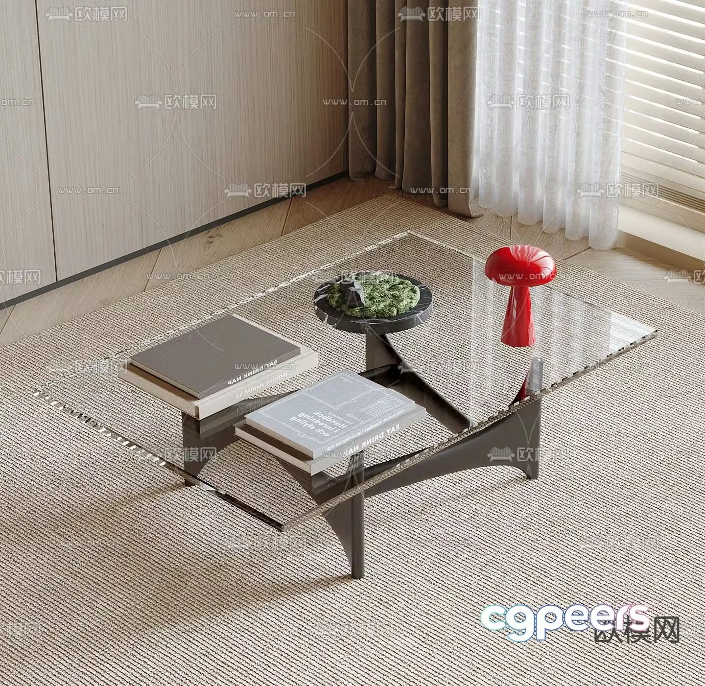 Glass coffee table 3d model