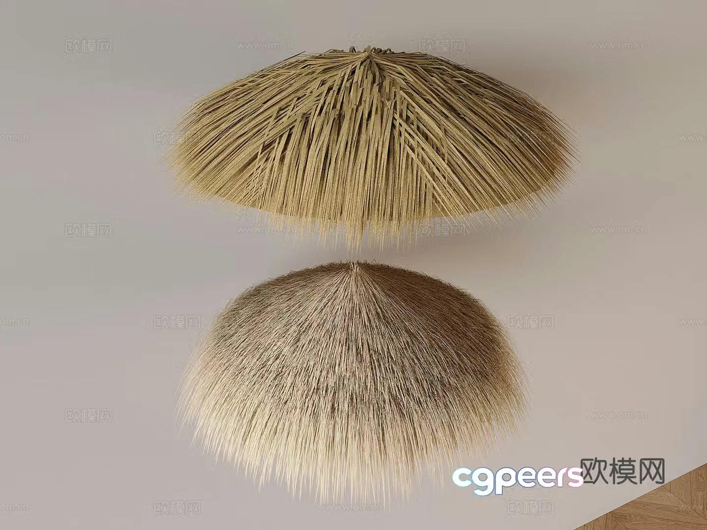 Thatched shed grass bandage thatched roof sunshade Chinese straw eaves 3D model