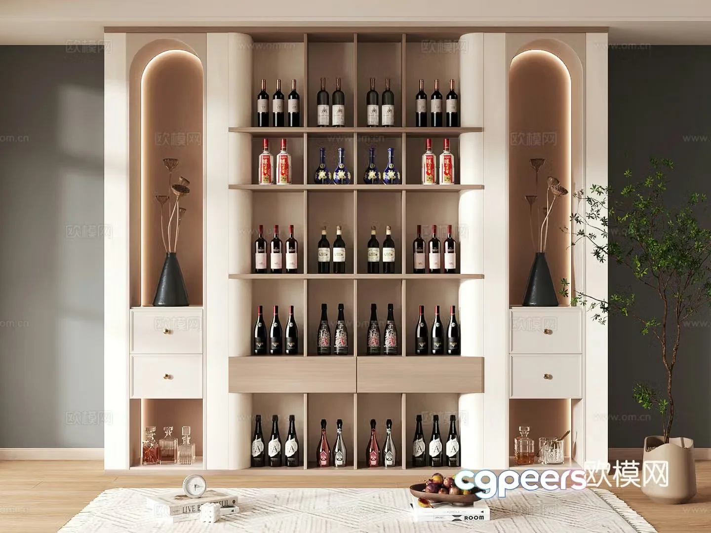 Wine cabinet design Wine cabinet red wine cabinet bar wine cabinet partition wine cabinet 3D model