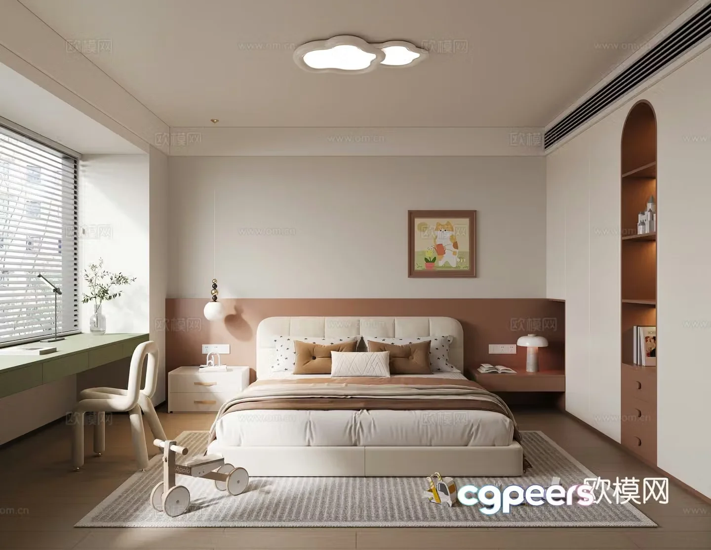 Modern children’s room girl’s room 3d model