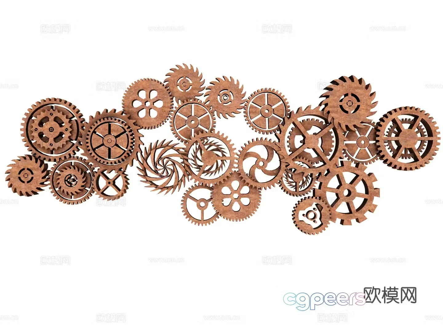 Hardware gear combination mechanical gear industrial gear technology gear pinion gear machinery 3d model