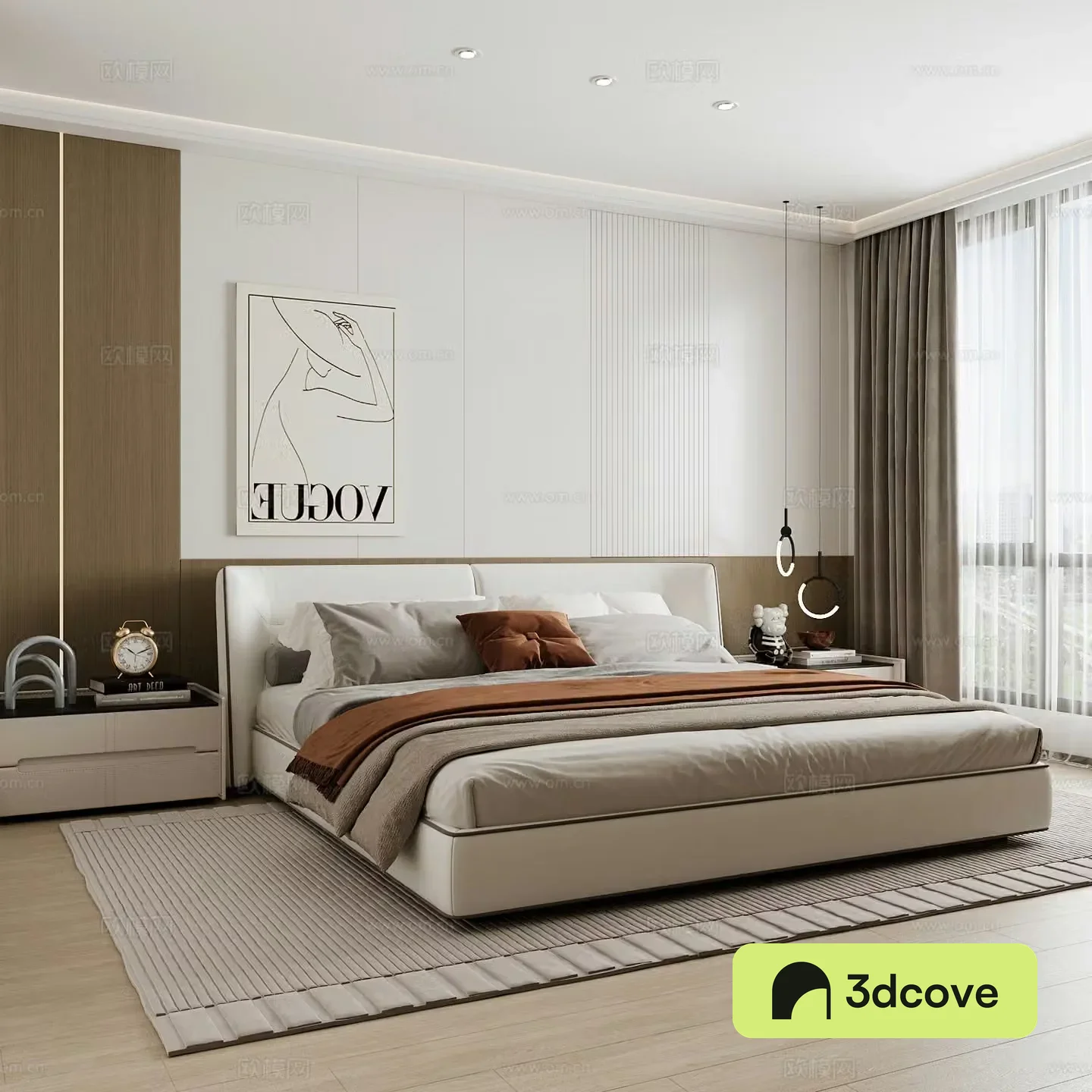 Modern home bedroom Modern bedroom Italian bedroom Simple bedroom Italian bed