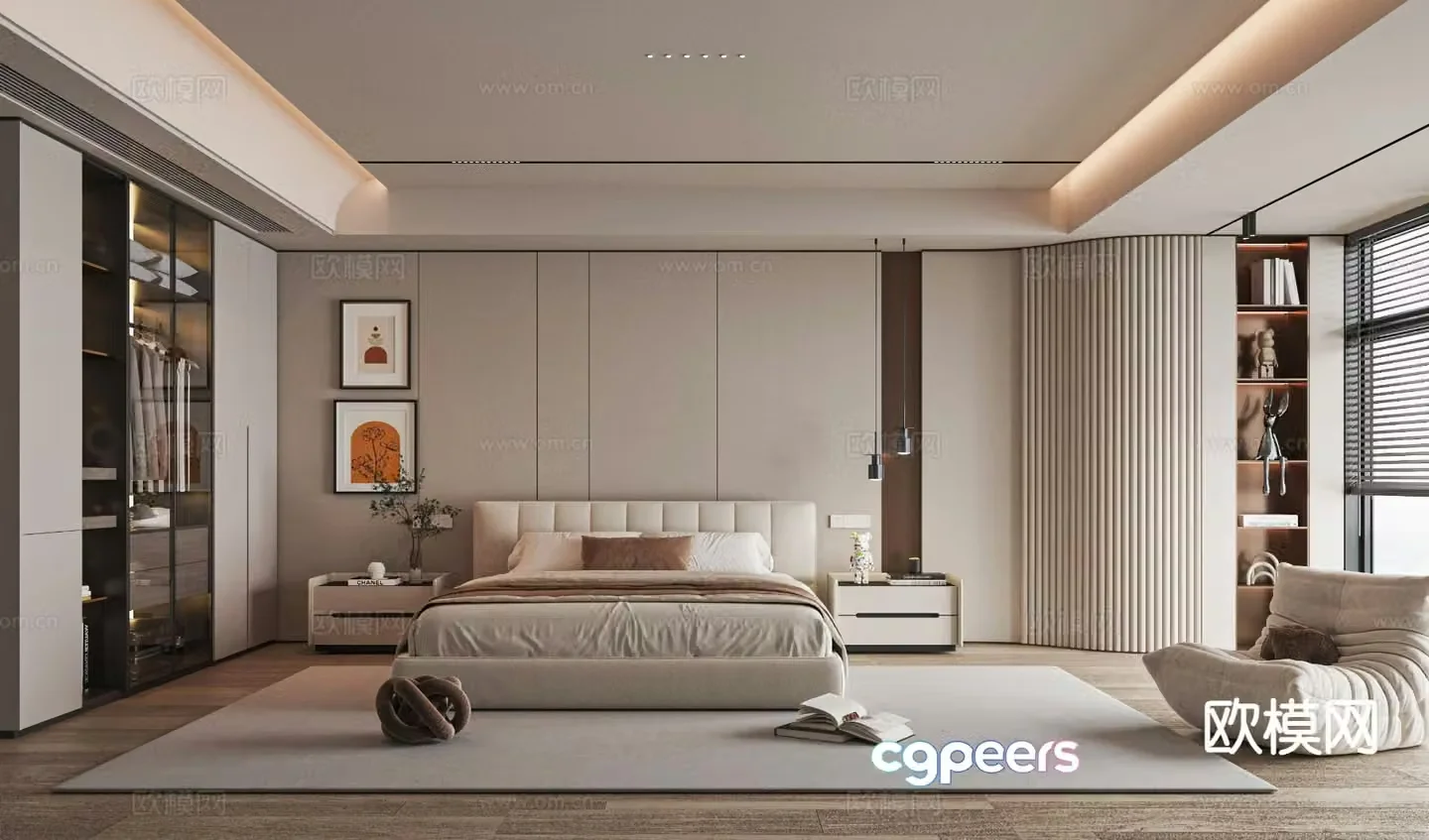 Modern bedroom master bedroom 3d model