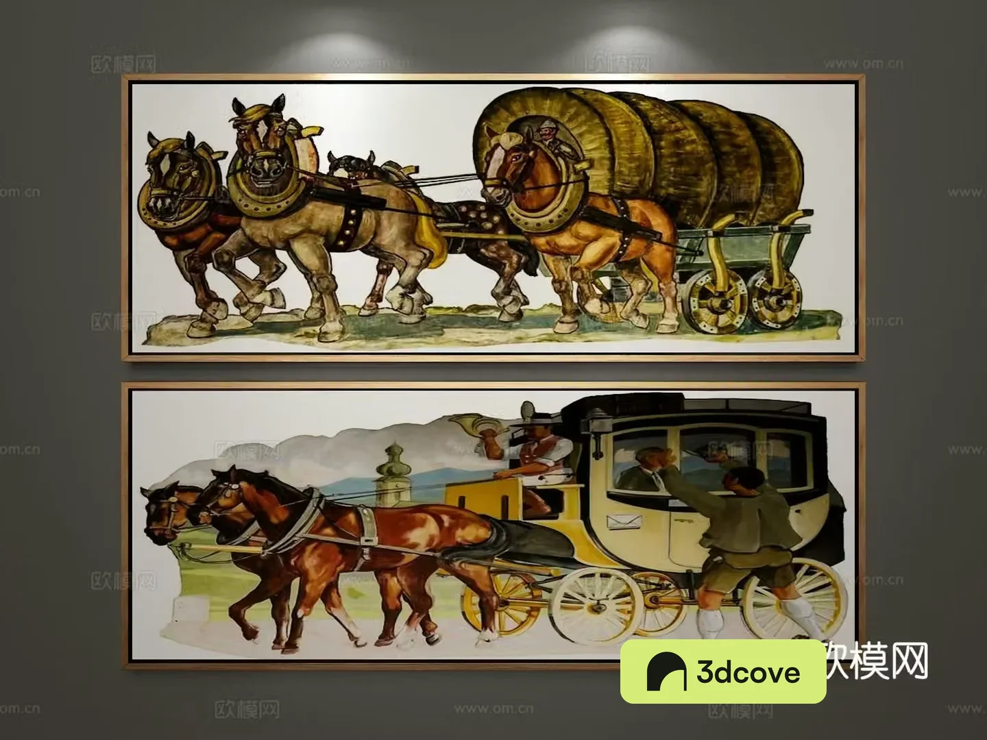 Medieval style banner painting oil painting decorative painting