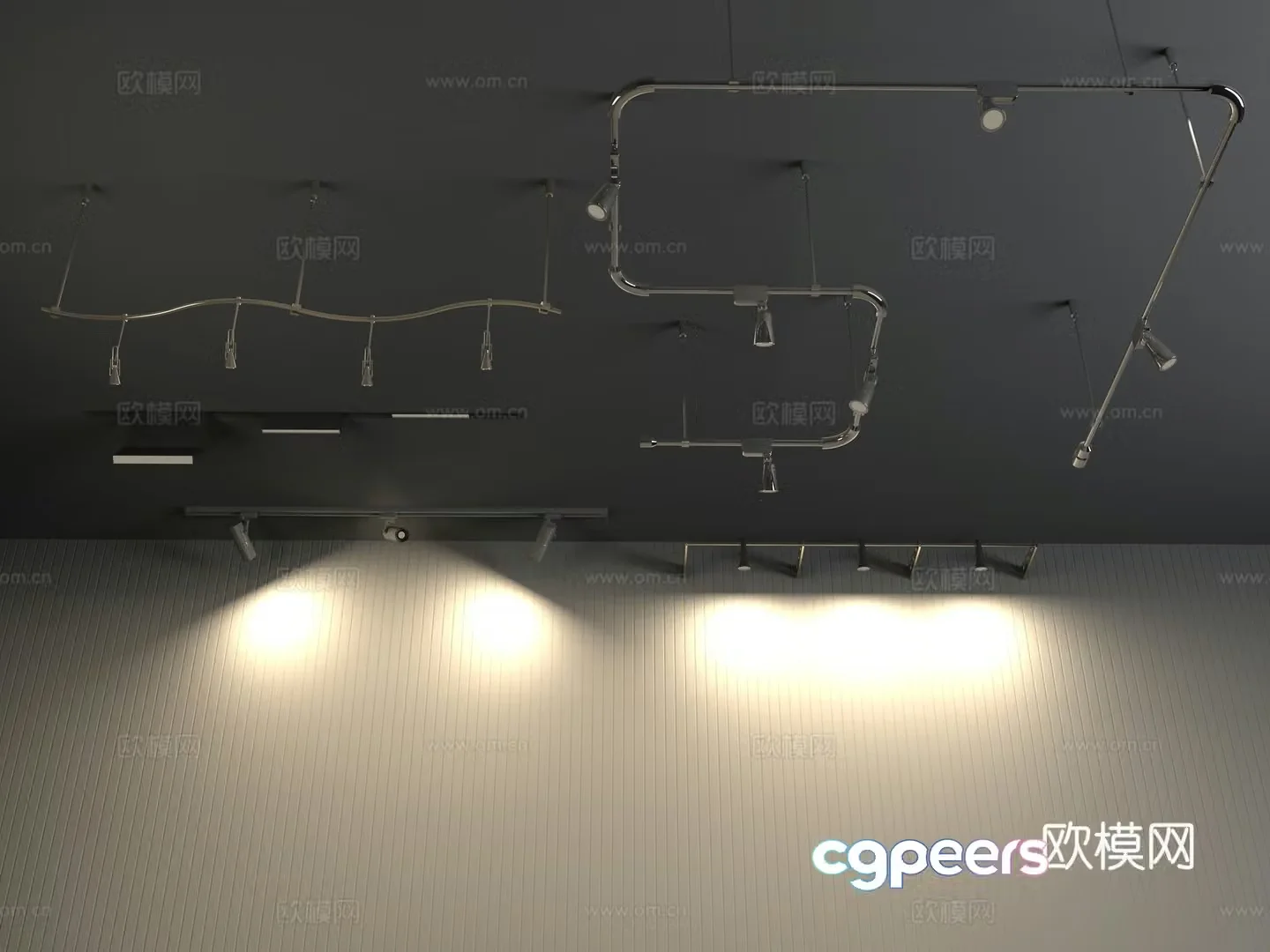 Modern stage design stage Working ceiling lights track lights spotlights spotlight combination 3D model