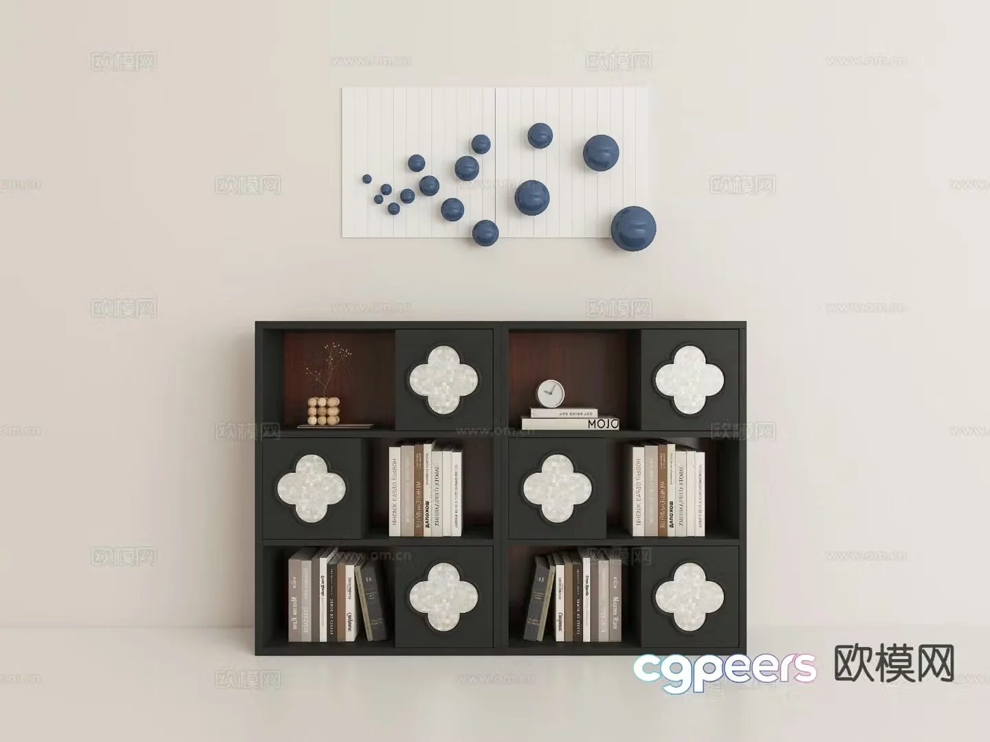 Modern bookcase display cabinet 3d model