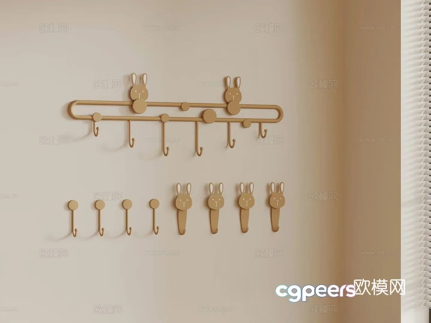 Hook Modern children’s hook Rabbit hook 3d model