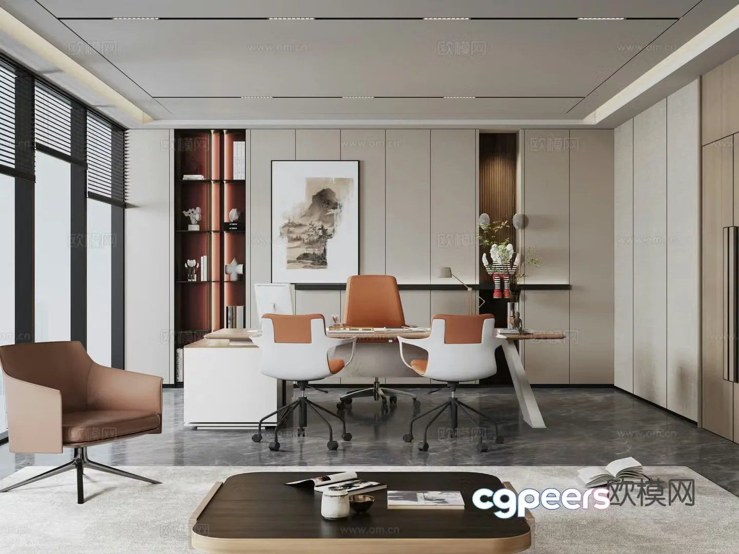 Modern manager office 3d model